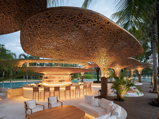 Arbre bambou Beach club The Sanya EDITION